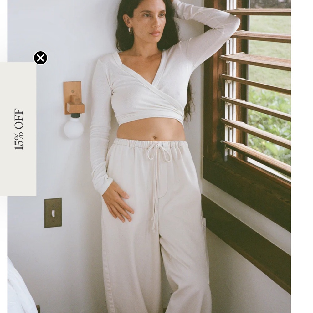OZMA Silk Cream Textured Top